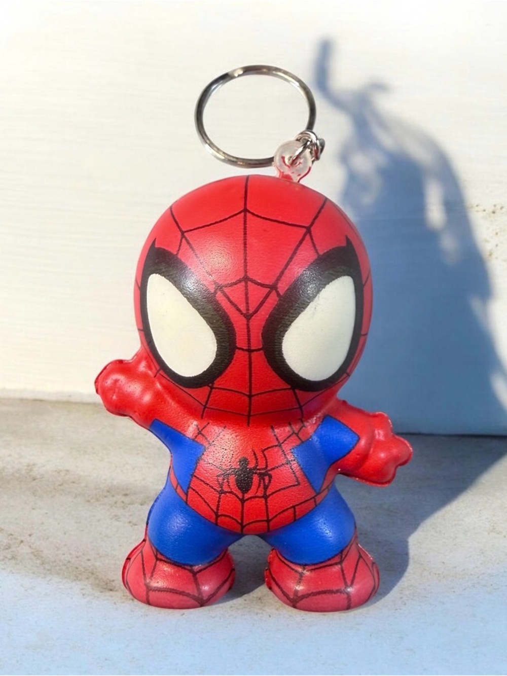 Kids Red & Blue Spider Hero Keychain Toy - Slow rise squishy